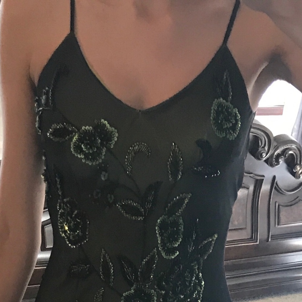 Green/black dress